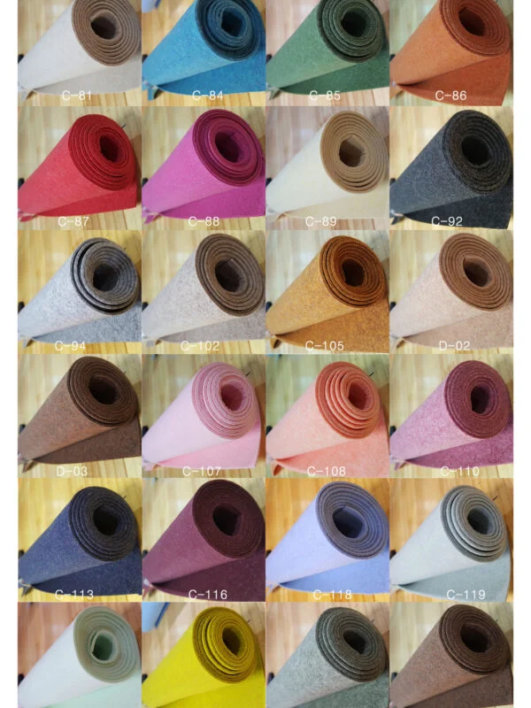 Roll felt paper artifel M20 2mm felt melan fabric 56x135cm