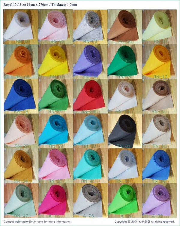 Roll Felt Soft Felt Royal 10 Thickness 1mm Size 56x270cm