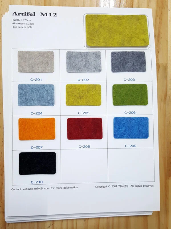 Artifel M12 color table