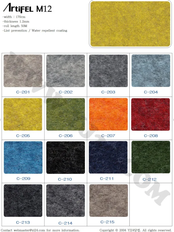 Shinwon Felt Paper/Artifel M12/1.2mm Felt/Melan/Size30x45cm/1 piece