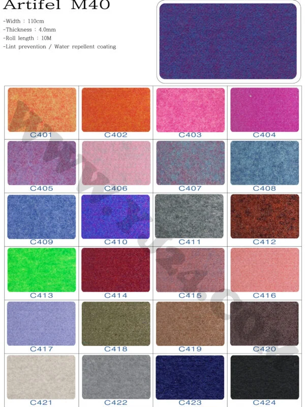 Shinwon Felt Paper/Artifel M40/4mm Felt/Melan/30x45cm