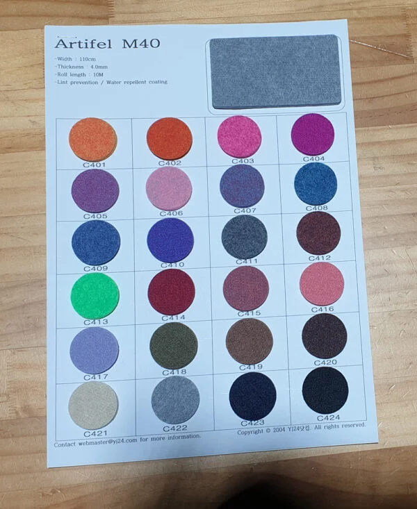 Artifel M40 color table
