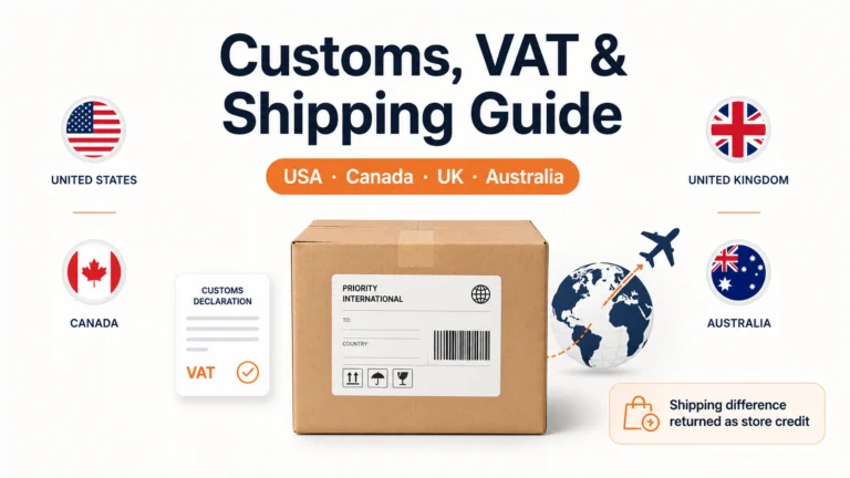 Import Duties, VAT, GST and Shipping Adjustments for International Orders
